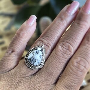 Southwestern Sterling Silver White Buffalo Turquoise Ring
